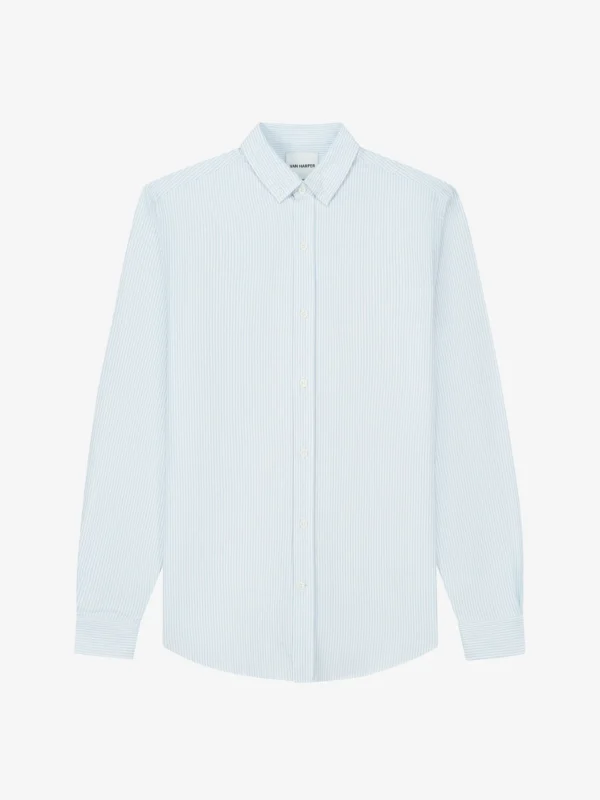 Van Harper - Organic Cotton Oxford Shirt - Light Blue Stripes