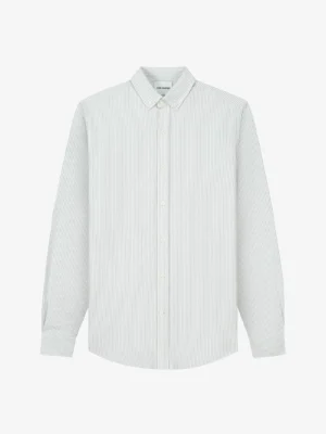 Van Harper - Organic Cotton Oxford Shirt - Light Green Stripes