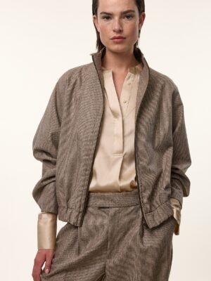 Femmes du Sud - Jacket Simone Pied de Poule - Taupe