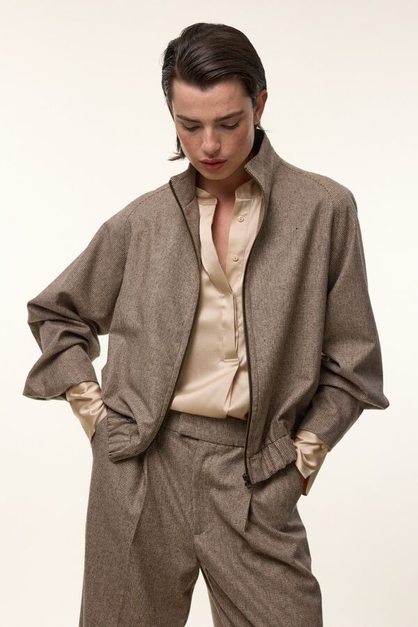 Femmes du Sud - Jacket Simone Pied de Poule - Taupe