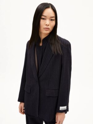 Armed Angels - Blazer Mikaala Pinstripe - Night Sky-White