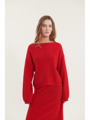 Basic Apparel - Knit Lise Scoop neck - High Risk Red