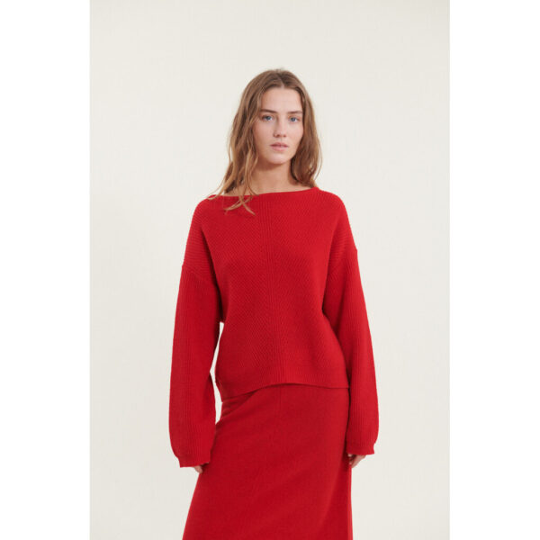 Basic Apparel - Knit Lise Scoop neck - High Risk Red