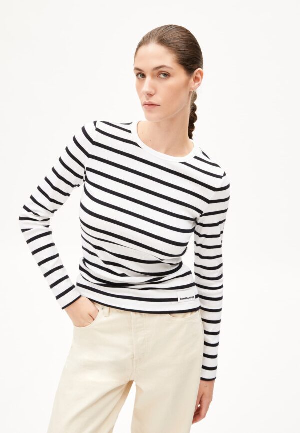 Armed Angels - Top Maya Stripes - White Black