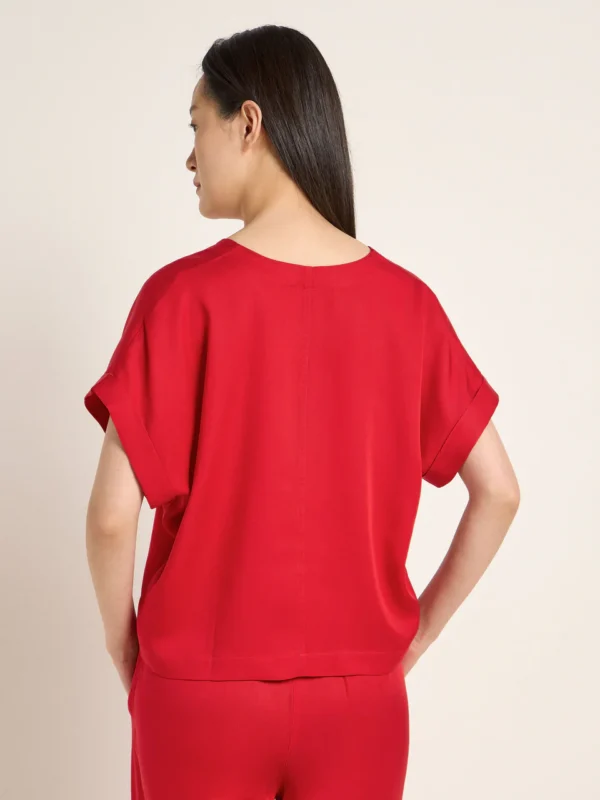 Lanius - T-shirt van TENCEL - Red