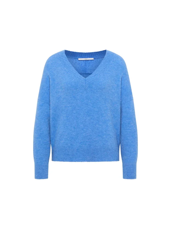 Lanius - v-neck sweater alpaca/merino - Blue