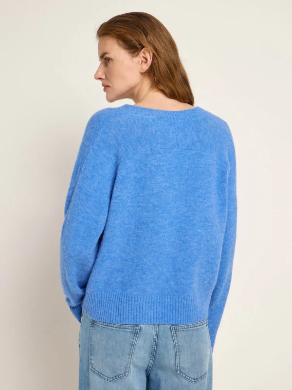 Lanius - v-neck sweater alpaca/merino - Blue