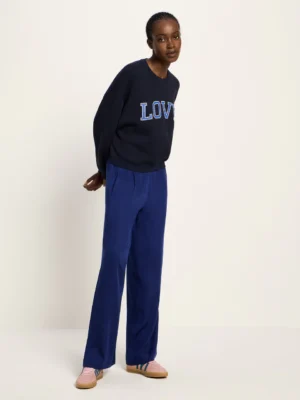 Lanius - Wijde broek van TENCEL - Purple Blue