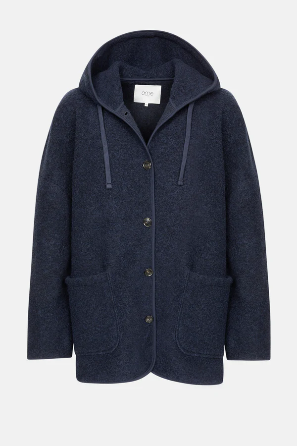 Âme Antwerp - Kenji Wooly Hoodie Jacket - Navy Blue