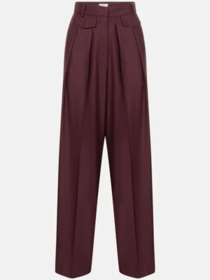 Âme Antwerp - Michel Wide Pleated Trousers - Plum