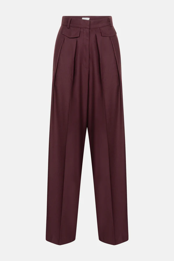 Âme Antwerp - Michel Wide Pleated Trousers - Plum