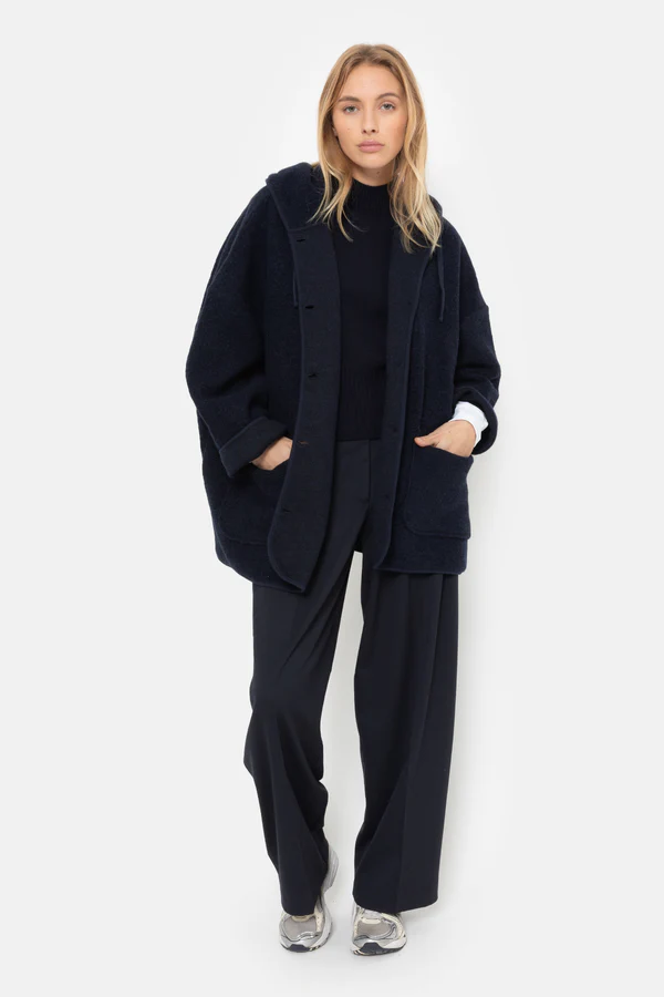 Âme Antwerp - Kenji Wooly Hoodie Jacket - Navy Blue