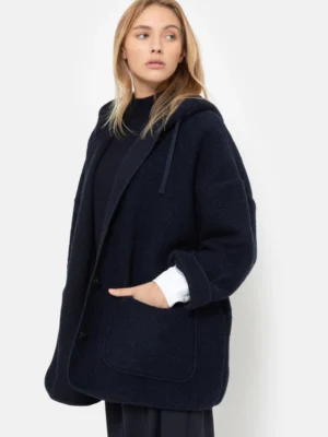 Âme Antwerp - Kenji Wooly Hoodie Jacket - Navy Blue