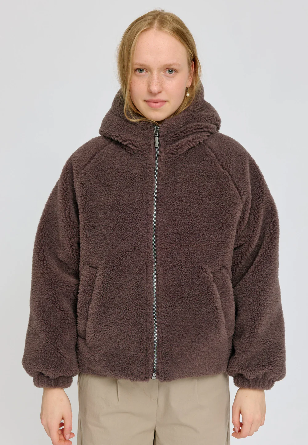 Mazine - Faux-Fur Hooded Jacket - Eggplant