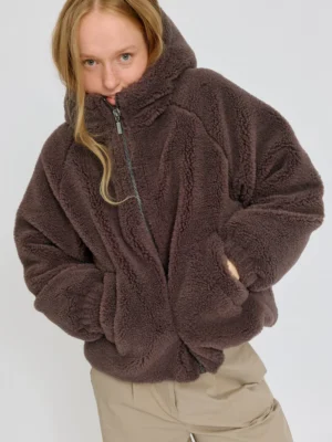 Mazine - Faux-Fur Hooded Jacket - Eggplant