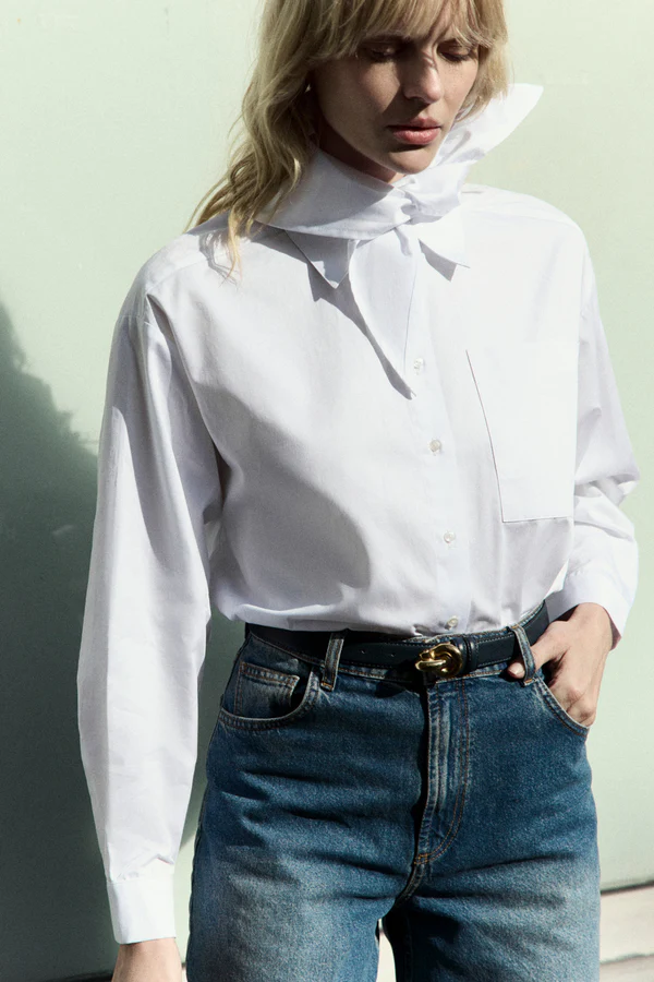 Âme Antwerp - Nobody Shirt met afneembare sjaal - White