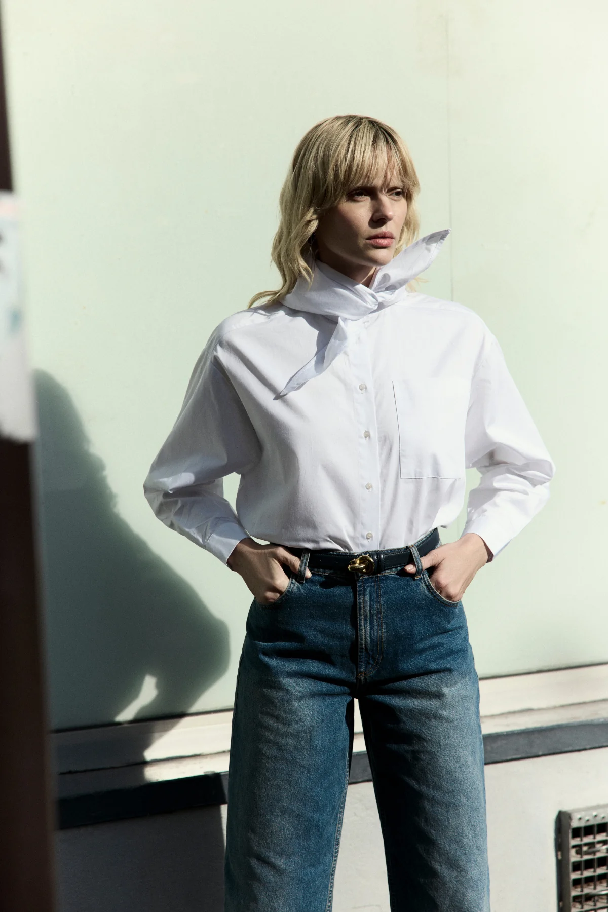 Âme Antwerp - Nobody Shirt met afneembare sjaal - White