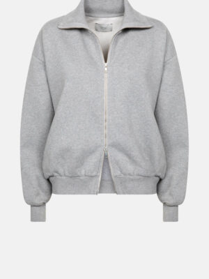Âme Antwerp - Nona Sweat Cardigan with Zip - Dark Marled Grey
