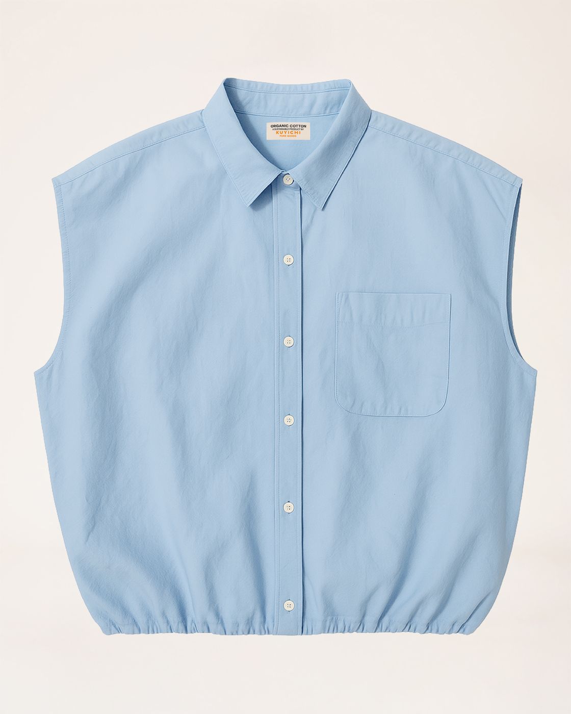 Kuyichi - Dilek Mouwloze Blouse - Sky Blue