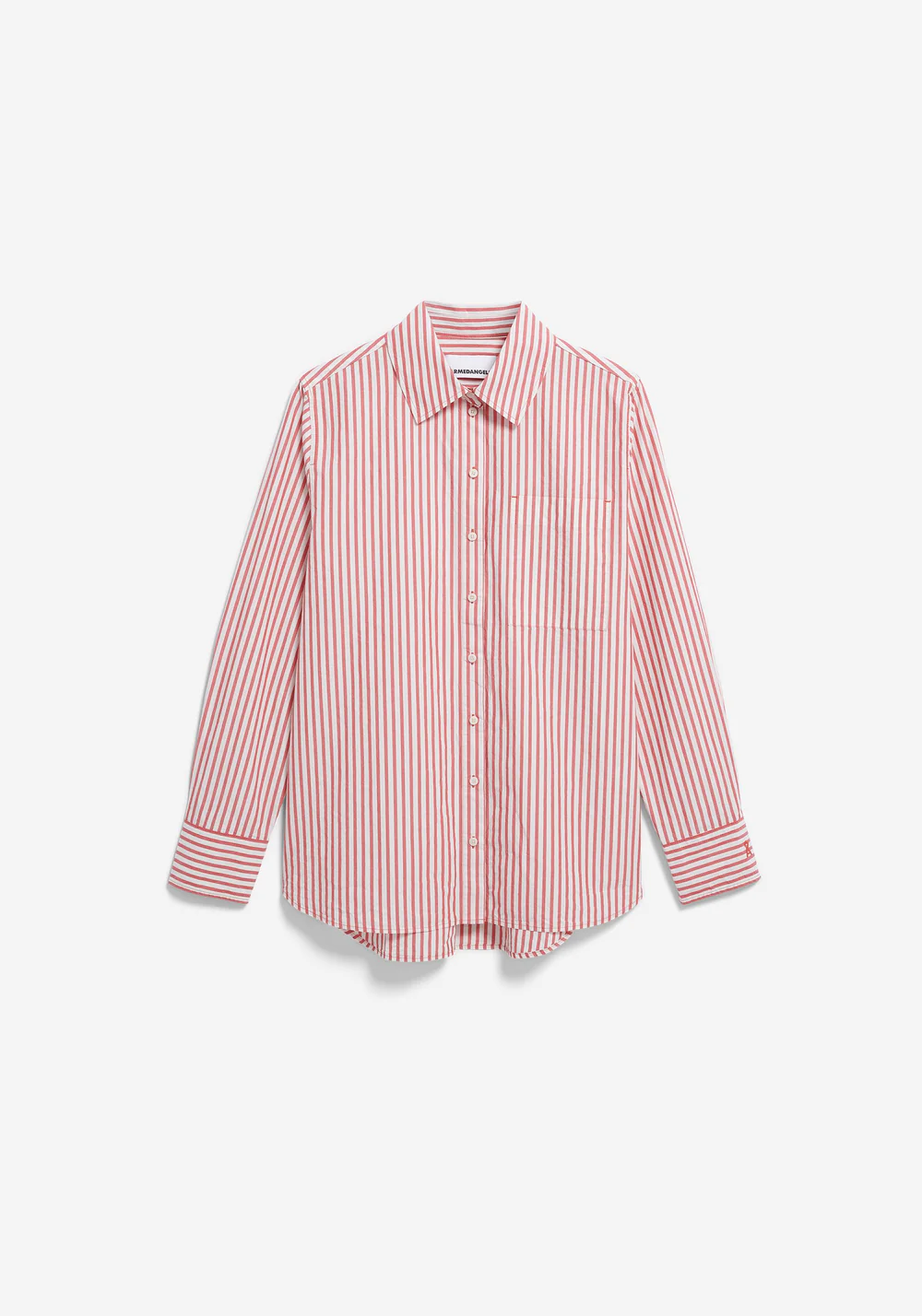 Armed Angels - Stripe Loose Shirt Blouse - Oatmilk-Mars Red