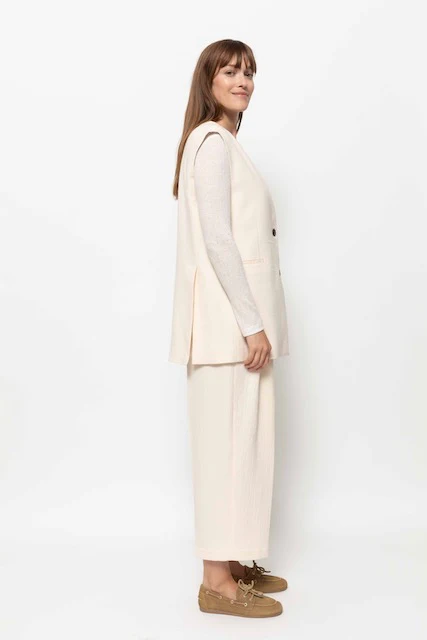 Âme Antwerp - Noble Sleeveless Gilet Blazer - Ecru