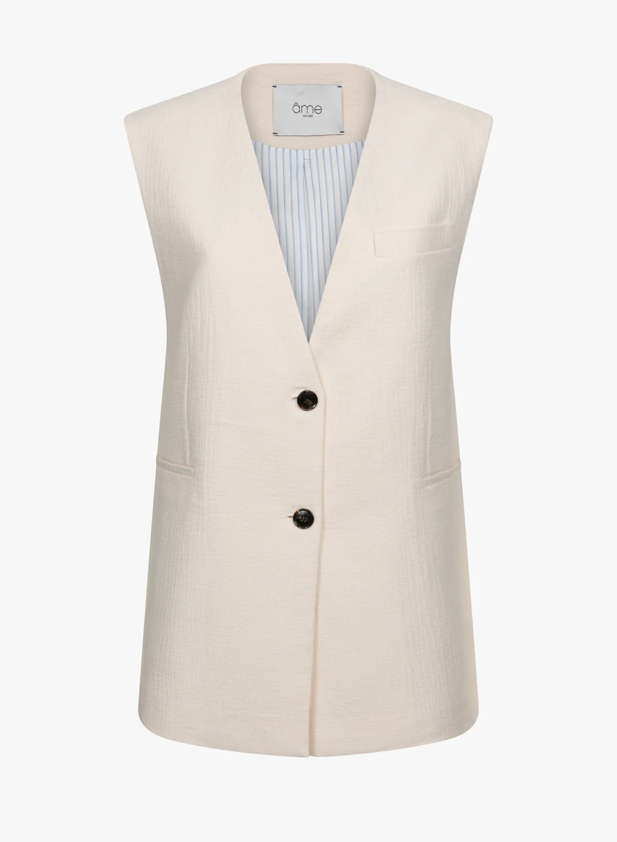 Âme Antwerp - Noble Sleeveless Gilet Blazer - Ecru