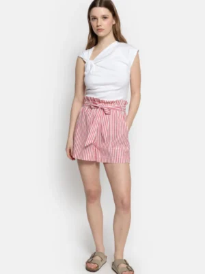 Âme Antwerp - Lilla Linnen Korte Broek - Red/White