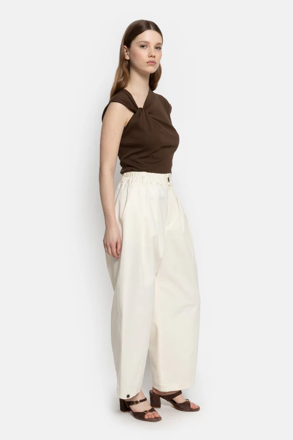 Âme Antwerp - Nurcia T-Shirt met Knoop - Brown